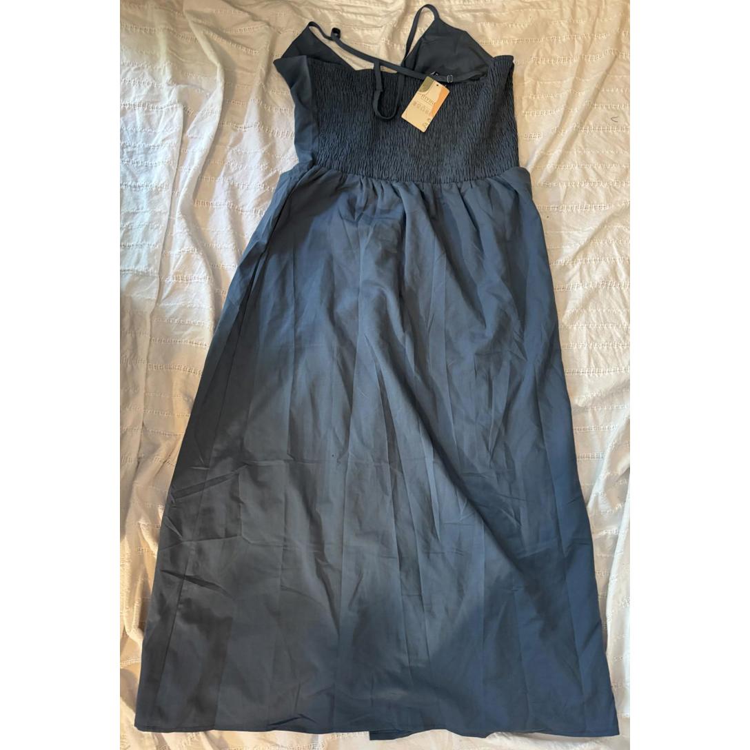 Btfbm Blue Sleeveless Smocked Maxi Cami Dress Womens Size Xl New Nwt